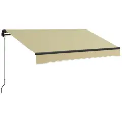 Resenkos Patio Awning, Outdoor Sun Shade Shelter Cover Awnings,8' x 6.5' Retractable Awning, 280gsm UV Resistant Sunshade Shelter, Beige
