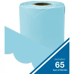 Carson Dellosa Education 65' Sky Blue Rolled Scalloped Bulletin Board Borders (1 roll)