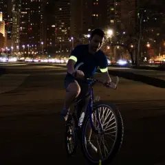 Unique Bargains Elastic High Visibility Night Cycling Bracelet Reflective Armbands 4 Pcs