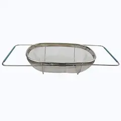 SAMMART Expandable Over The Sink Oval Colander/Mesh Strainer Basket