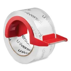 Universal Heavy-Duty Acrylic Box Sealing Tape with Dispenser - 1.88" x 54.6 yds - Clear - Case of 2