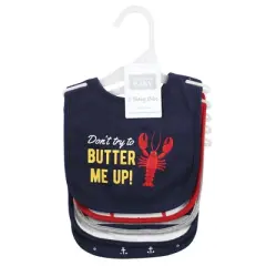 Hudson Baby Infant Boys Cotton Bibs, Butter Me Up Lobster, One Size