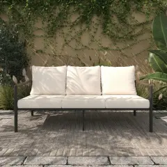 YARDSIGHT 3-Seater Modern Comfortable Patio Sofa - Galvanized Steel Frame & Woven Rattan Design, Versatile Use for Living Room, Patio, Balcony