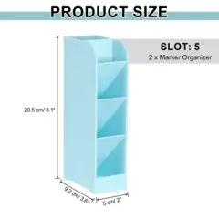 Unique Bargains PVC Space Saving 5 Slots Design Marker Organizers 3.6" x 8.1" 2 Pcs