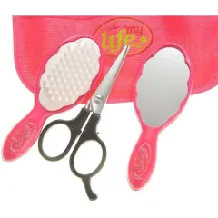 Link Worldwide Little Beauty Salon Fashion Set With Hair Dryer, Curling Iron, Mirror, Scissors, Hair Brush and More - Pink