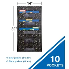 Carson Dellosa Education 5 Pocket File Folder Storage Solution Pocket Chart (1 pocket chart, 6 file folders)