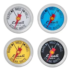 Escali Easy Read Set of 4 Steak Thermometers: Stainless Steel Analog Food & Meat Thermometer, Dishwasher-Safe
