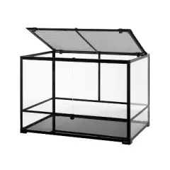 REPTI ZOO Knock-down Glass Terrarium, Medium-tall 36Lx24Dx24H; Easy Assembly