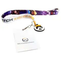 Surreal Entertainment OFFICIAL Overwatch Lanyard | Feat. D. Va & More | Includes ID Holder & Logo Coin