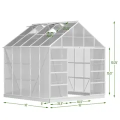 EROMMY 10' W x 10' D Hobby Greenhouse