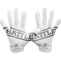 Battle Sports Doom 1.0 Youth Football Receiver Gloves - White