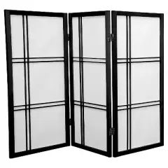 3 ft. Tall Double Cross Shoji Screen (3 Panels) - Oriental Furniture