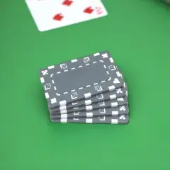 Slickblue European-Style Rectangular Poker Plaques 5-Pack, Non-Denominated, Suited Pattern, 32g, Gray