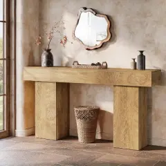 Tribesigns 63" Console Table, Farmhouse Wooden Sofa Table Behind Couch, Entrance, Hallway, Entryway