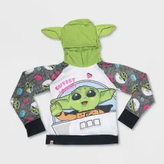 Girls' LEGO Star Wars: The Mandalorian The Child 2pc Hooded Pajama Set - Gray