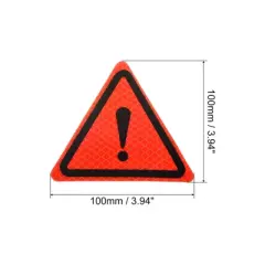 Unique Bargains Waterproof High-Visibility Warning Adhesive Reflective Triangle Labels 3.94" x 3.94" 2 Pcs