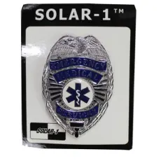 Silver/Blue Emergency Medical Services Badge by Solar 1