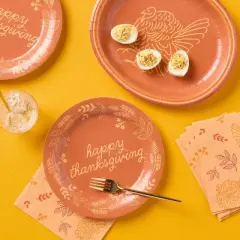 20ct Thanksgiving Orange Harvest Guest Paper Towel Napkin - Spritz&trade;