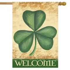 Briarwood Lane Shamrock Welcome St. Patrick's Day House Flag Clov