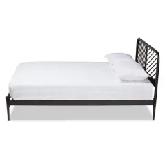 Queen Dora Industrial Metal Platform Bed Black - Baxton Studio