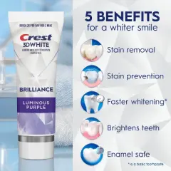 Crest 3D White Brilliance Luminous Purple Toothpaste - 4.6oz