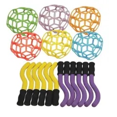 Sportime Katch-N-Throw Sticks, Yellow/Violet, set of 12