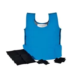 Abilitations Weighted 3 Pound Vest, Small, 30 x 15 to 20 Inches, Blue