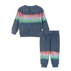 Andy & Evan  Infant  Baby Girls Navy Dip Dye Legging Set