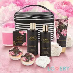 Lovery Home Spa Gift Basket, Luxury 8pc Bath & Body Set