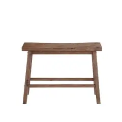 Saddle Seat Wooden Bench with Canted Frame Brown - Benzara