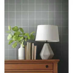 RoomMates Sunday Best Magnolia Home Wallpaper Gray: Removable Self-Adhesive Geometric Peelable Decor for All Ages