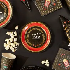 Blue Panda 48 Pack Paper Plates Movie Night Party Decorations (7 Inches)