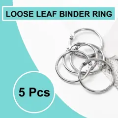 Unique Bargains Metal Loose Leaf Document Stack Key Ring Chain Ring Silver Tone 5 Pcs
