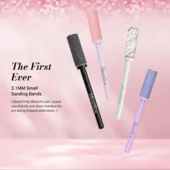 MelodySusie 50 Pcs Nail Drill Bits Small Sanding Bands with 3.1mm Mandrel Bit, 240 Extra Fine Grit, Pink, for Manicures and Pedicure