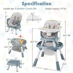 Safstar 16-in-1 Baby High Chair with Activity Center Booster Seat Building Block Table