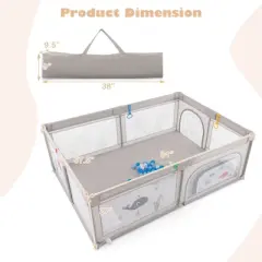 Infans Large Baby Playpen Kids Play Yard Activity Center 81" x 57.5" Whale Pattern
