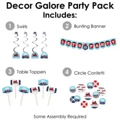 Big Dot of Happiness Railroad Party Crossing - Steam Train Birthday Party or Baby Shower Supplies Kit - Decor Galore Party Pack - 51 Pieces