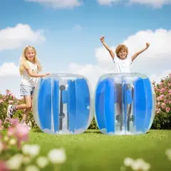 VEVOR Inflatable Bumper Balls 2-Pack, 3FT/0.9M Body Sumo Ball, Durable Thick PVC Human Hamster Bubble Knocker for Outdoor Team Gaming Play, Blue