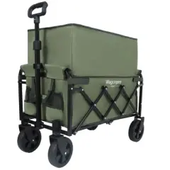 CAVINAS Expandable Dual-Layer Shopping Cart,Lightweight Folding Wagon with 100% Extra Space,Utility Cart for Camping,Shopping,Sports,Gardening