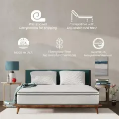 NicBex Queen Size 10 Inch Hybrid Mattress with Gel Memory Foam for a Cool Sleep,Medium Firm Mattresses,White