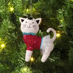 4" Christmas Sweater Cat Ornament - Wondershop&trade;