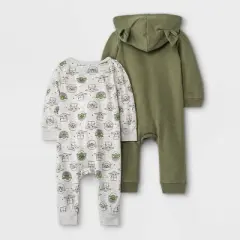 Baby Boys' 2pc Star Wars Baby Yoda Fleece Top and Bottom Set - Olive Green