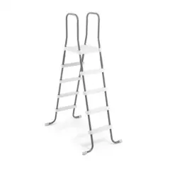Intex Steel Frame Above Ground Pool Ladder + Protective Swimming Pool Ladder Mat
