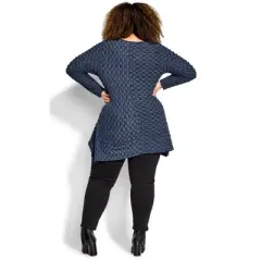 Women's Plus Size Tiarne Two Tone Tunic - blue | AVENUE