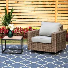 2pc Outdoor Conversation Set with Arm Chair & Coffee Table - Captiva Designs
