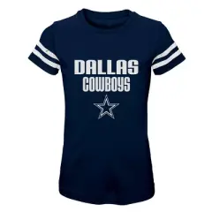NFL Dallas Cowboy Girls' Stripe Sleeve Fashion T-Shirt