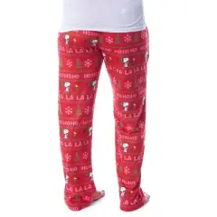 Peanuts Womens' Snoopy and Woodstock Ho Ho Ho Ugly Sweater Pajama Pants Red