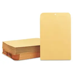 Quality Park Clasp Envelope, 28 lb Bond Weight Kraft, #90, Cheese Blade Flap, Clasp/Gummed Closure, 9 x 12, Brown Kraft, 100/Box