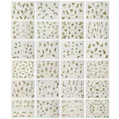 Wrapables 24 Sheets Gold & White Henna Nail Stickers Mandala Nail Stickers Vines Nail Art