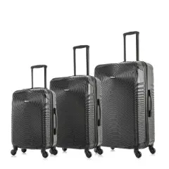 DUKAP Inception Lightweight Hardside Checked Spinner Luggage Set 3pc